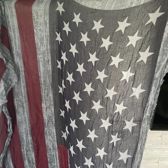 American Flag Printed Faded Vintage‎ Style Woman's Infinity Wrap Scarf 29"Length - Picture 2 of 10